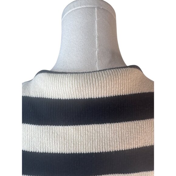 2/$30 ZARA Striped Small Knit Sweater Navy & Cream - Picture 9 of 13